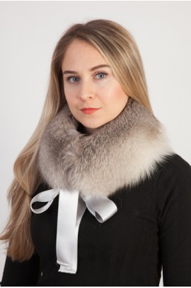 Grey fox fur collar - neck warmer